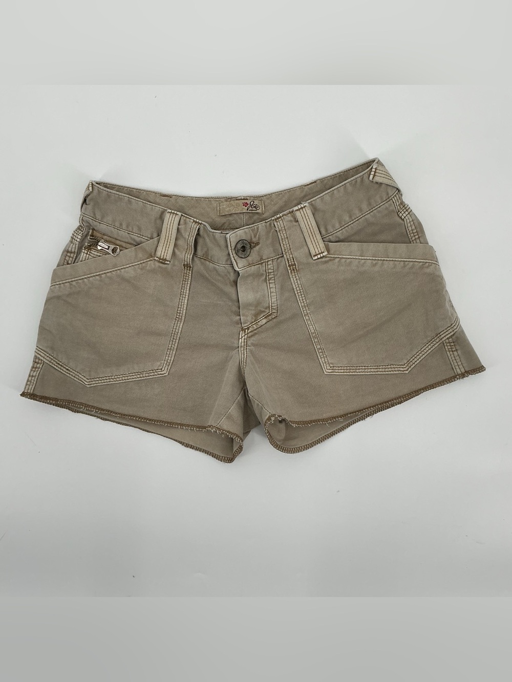 Joie Y2K Low-Rise Utility Denim Micro Shorts